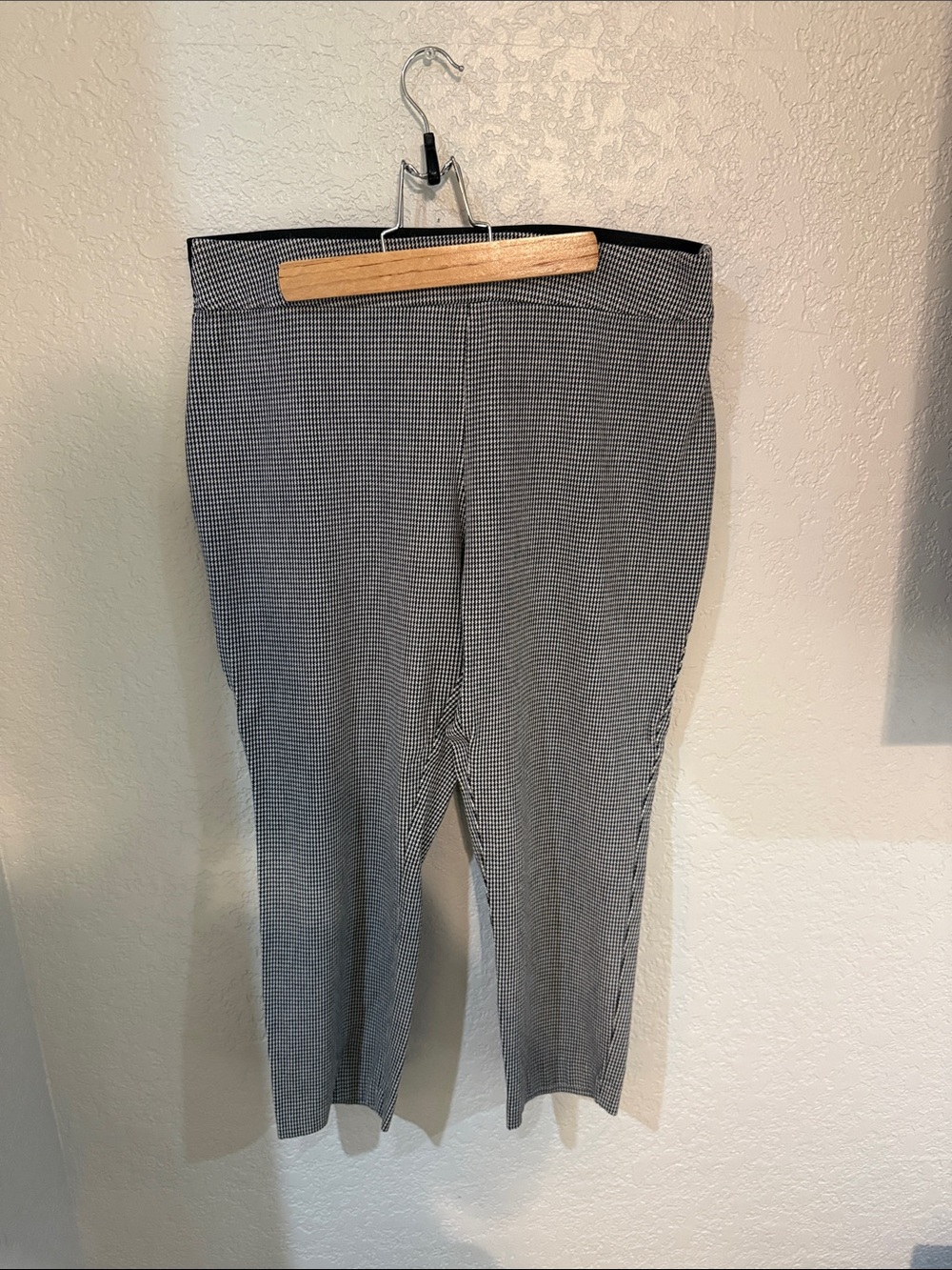 a new day woman’s Micro-Check Dress Pants in Black and White